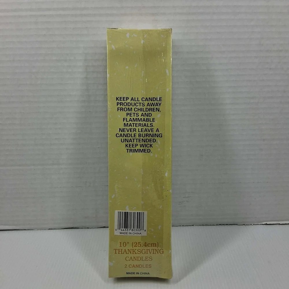 Thanksgiving Turkey Taper Candles 10‎ Inch Orange Set of 2 New Holiday Decor